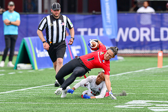 The World Games 2022: Flag Football: Panama and the USA compete in Women's Flag Football